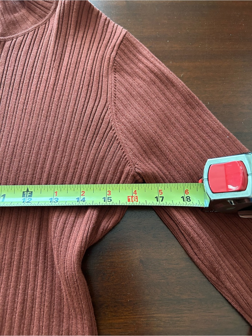 Marled Reunited Ribbed Long-Sleeve Mock Neck Top - Rust - Picture 5 of 5